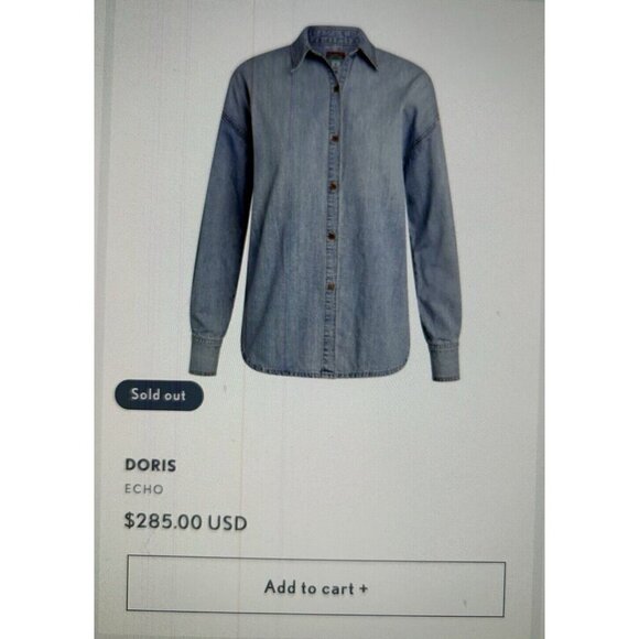 Daily Blue By Adriano Goldschmied Denim Button Up Blouse Top Echo Blue Size M - Picture 1 of 10